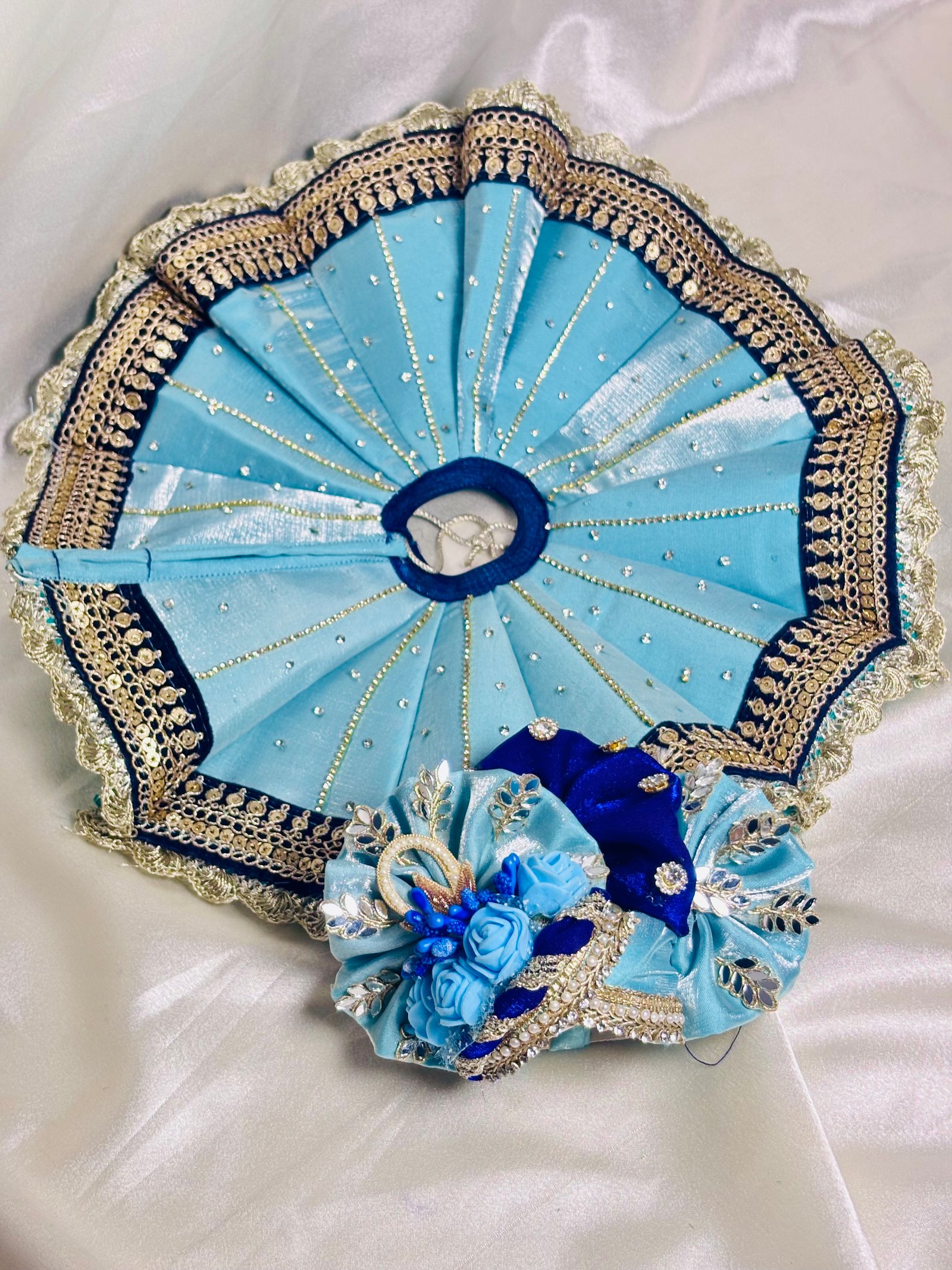 Sky Blue & Royal Blue Designer Kali poshak image 2