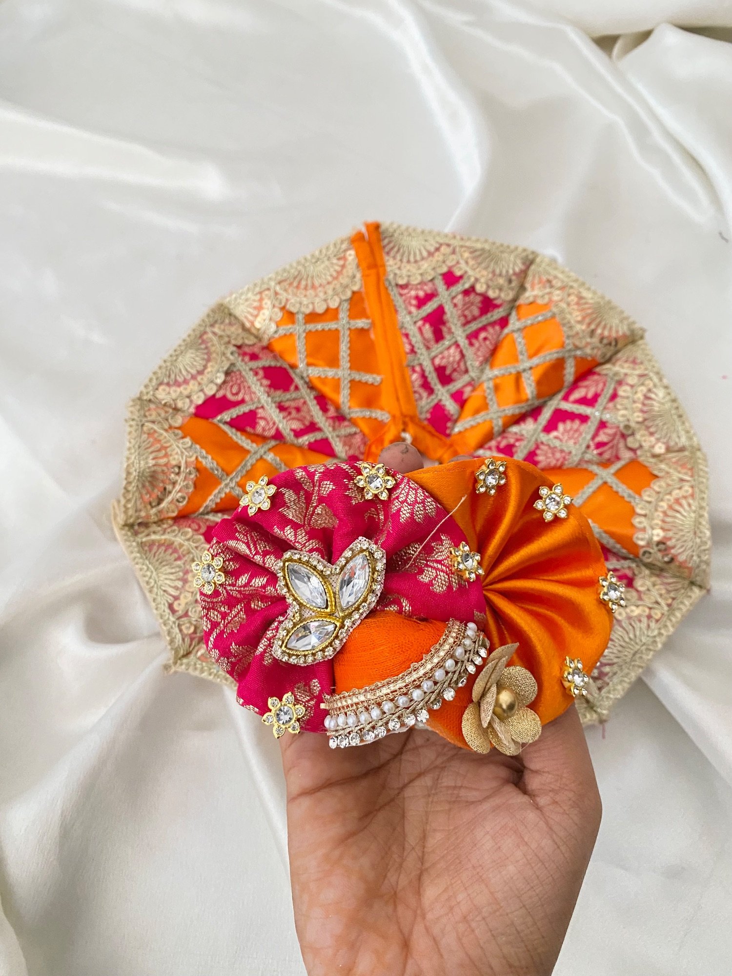 Orange Rani Pink Designer Poshak image 4