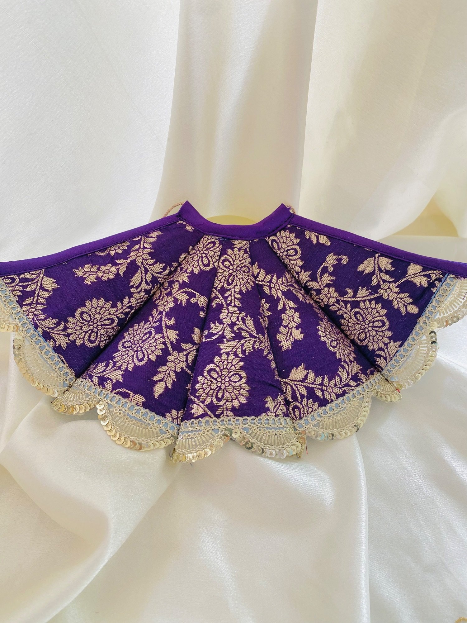 Royal Purple Golden Floral Mata Rani Poshak image 4