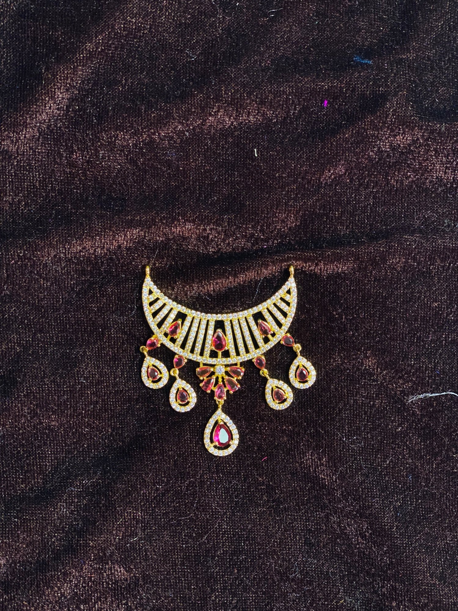 Red & Green AD Designer Necklace Set image 2