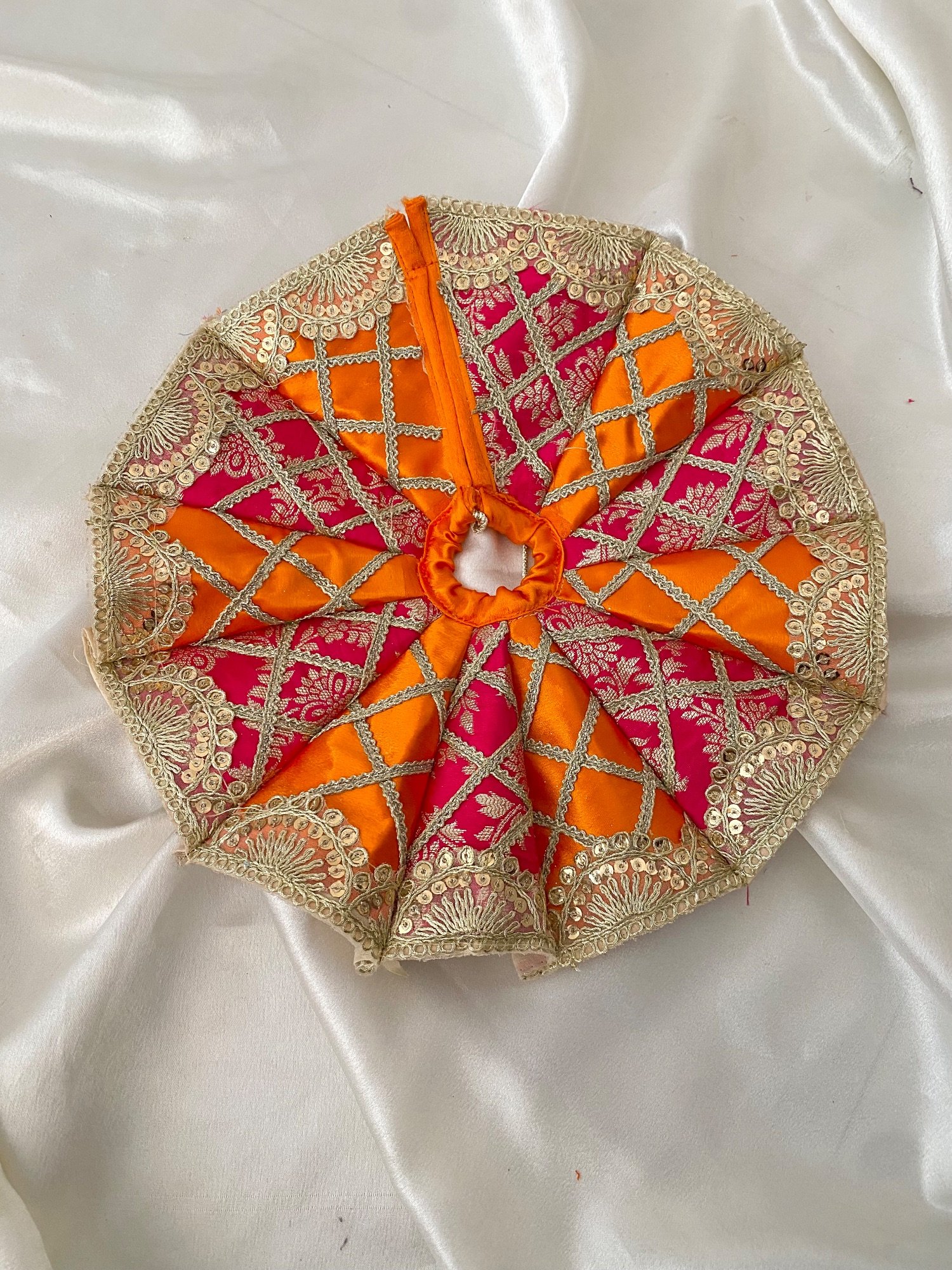 Orange Rani Pink Designer Poshak for radha rani image 2