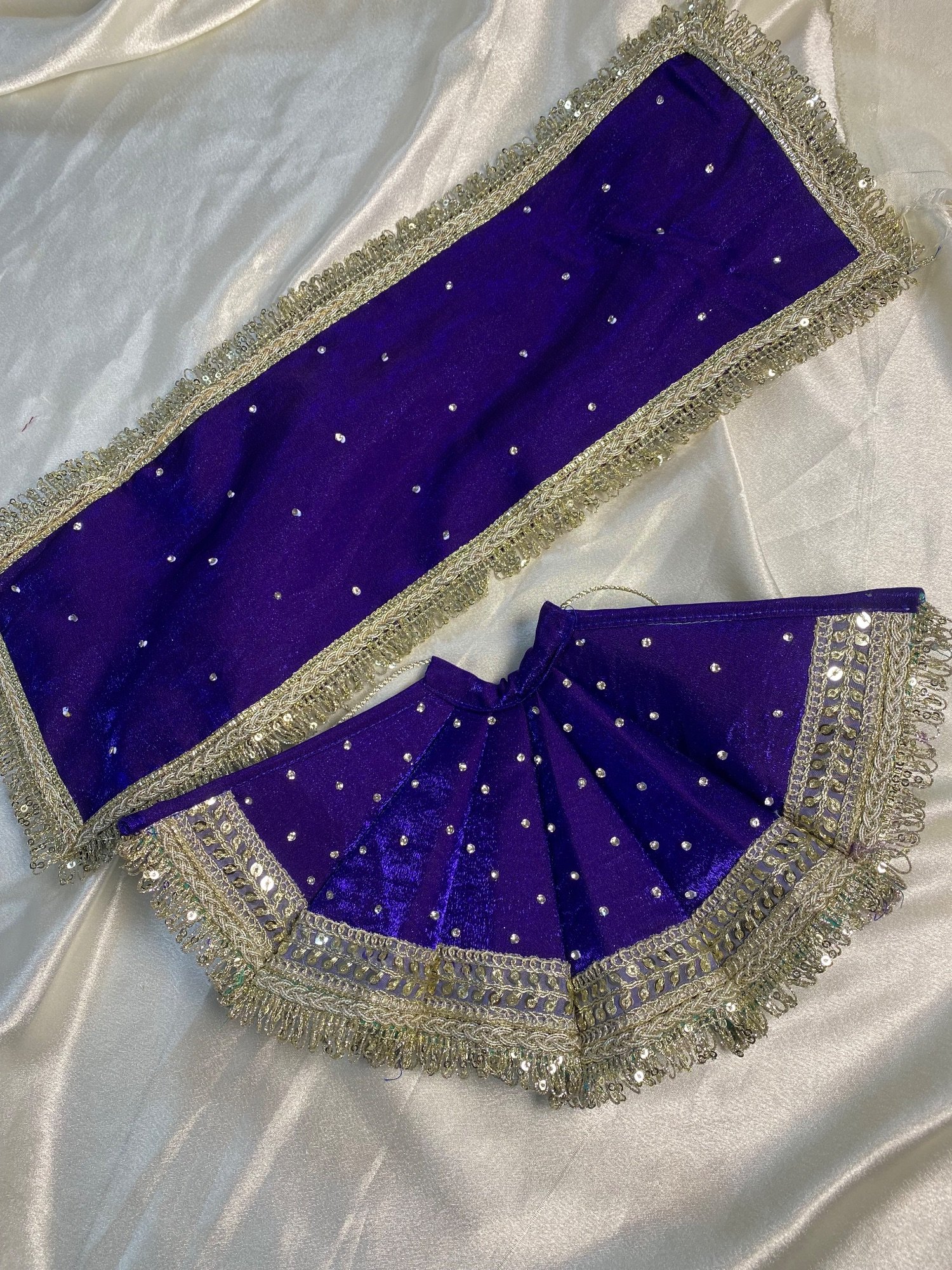 Royal blue with golden work